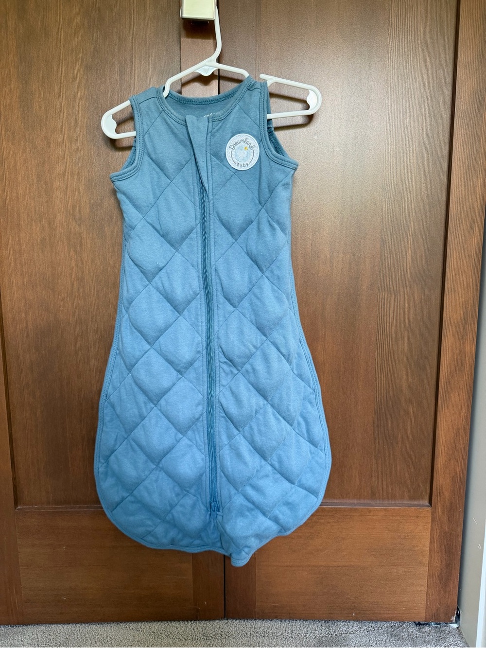 Quilted Blue Sleeveless Baby Sleep Sack - Cozy Zippered Sleep Bag